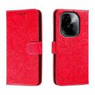 For vivo Y200 5G Lace Flower Embossing Flip Leather Phone Case(Red) - 1