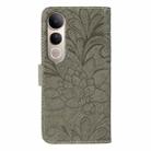 For vivo V50 Lite 5G Lace Flower Embossing Flip Leather Phone Case(Grey) - 3