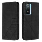 For vivo Y76 5G Crossbody 3D Embossed Flip Leather Phone Case(Black) - 2