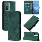 For vivo Y76 5G Crossbody 3D Embossed Flip Leather Phone Case(Green) - 1