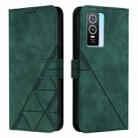 For vivo Y76 5G Crossbody 3D Embossed Flip Leather Phone Case(Green) - 2