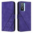 For vivo Y76 5G Crossbody 3D Embossed Flip Leather Phone Case(Purple) - 2