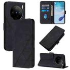 For vivo X100 Crossbody 3D Embossed Flip Leather Phone Case(Black) - 1