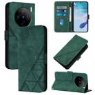 For vivo X100 Crossbody 3D Embossed Flip Leather Phone Case(Green) - 1