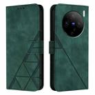 For vivo X100 Crossbody 3D Embossed Flip Leather Phone Case(Green) - 2