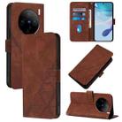 For vivo X100 Crossbody 3D Embossed Flip Leather Phone Case(Brown) - 1