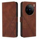 For vivo X100 Crossbody 3D Embossed Flip Leather Phone Case(Brown) - 2