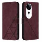 For vivo S19 Pro Crossbody 3D Embossed Flip Leather Phone Case(Wine Red) - 2