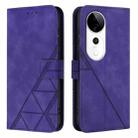 For vivo S19 Pro Crossbody 3D Embossed Flip Leather Phone Case(Purple) - 2