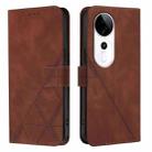 For vivo S19 Pro Crossbody 3D Embossed Flip Leather Phone Case(Brown) - 2