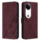 For vivo S19 Crossbody 3D Embossed Flip Leather Phone Case(Wine Red) - 2