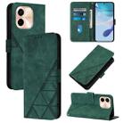 For vivo Y28 4G Crossbody 3D Embossed Flip Leather Phone Case(Green) - 1