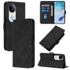 For vivo S20 Crossbody 3D Embossed Flip Leather Phone Case(Black) - 1