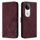 For vivo S20 Crossbody 3D Embossed Flip Leather Phone Case(Wine Red) - 2