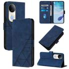 For vivo S20 Crossbody 3D Embossed Flip Leather Phone Case(Blue) - 1