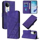 For vivo S20 Crossbody 3D Embossed Flip Leather Phone Case(Purple) - 1
