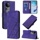 For vivo S20 Pro Crossbody 3D Embossed Flip Leather Phone Case(Purple) - 1