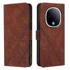 For vivo Y300 Crossbody 3D Embossed Flip Leather Phone Case(Brown) - 2