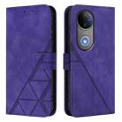 For vivo V50 Global Crossbody 3D Embossed Flip Leather Phone Case(Purple) - 2
