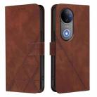 For vivo V50 Global Crossbody 3D Embossed Flip Leather Phone Case(Brown) - 2