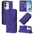 For vivo Y29 4G Global Crossbody 3D Embossed Flip Leather Phone Case(Purple) - 1