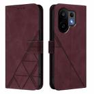 For vivo S30 Crossbody 3D Embossed Flip Leather Phone Case(Wine Red) - 2