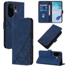 For vivo S30 Crossbody 3D Embossed Flip Leather Phone Case(Blue) - 1