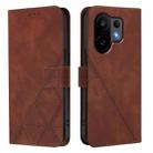 For vivo S30 Crossbody 3D Embossed Flip Leather Phone Case(Brown) - 2