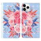 For iPhone 12 mini 3D Painting Colored Drawing Pattern Horizontal Flip TPU + PU Leather Case with Holder & Card Slots & Wallet & Lanyard(Colored Flowers) - 1