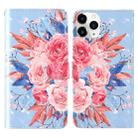 For iPhone 12 Pro Max 3D Painting Colored Drawing Pattern Horizontal Flip TPU + PU Leather Case with Holder & Card Slots & Wallet & Lanyard(Colored Flowers) - 1
