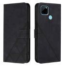 For Realme C21Y Crossbody 3D Embossed Flip Leather Phone Case(Black) - 2
