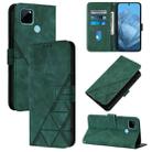 For Realme C21Y Crossbody 3D Embossed Flip Leather Phone Case(Green) - 1