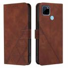 For Realme C21Y Crossbody 3D Embossed Flip Leather Phone Case(Brown) - 2