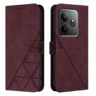 For Realme GT 6 5G Global Crossbody 3D Embossed Flip Leather Phone Case(Wine Red) - 2