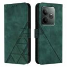 For Realme GT 6 5G Global Crossbody 3D Embossed Flip Leather Phone Case(Green) - 2