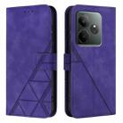 For Realme GT 6 5G Global Crossbody 3D Embossed Flip Leather Phone Case(Purple) - 2