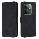 For Realme GT 6T 5G Global Crossbody 3D Embossed Flip Leather Phone Case(Black) - 2