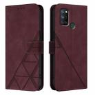 For Realme C17 / 7i Crossbody 3D Embossed Flip Leather Phone Case(Wine Red) - 2