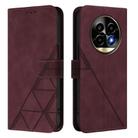 For Realme 13 Pro / 13 Pro+ 5G Crossbody 3D Embossed Flip Leather Phone Case(Wine Red) - 2