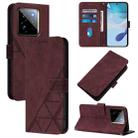 For Realme GT7 Pro 5G Crossbody 3D Embossed Flip Leather Phone Case(Wine Red) - 1