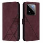 For Realme GT7 Pro 5G Crossbody 3D Embossed Flip Leather Phone Case(Wine Red) - 2