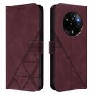 For Realme Narzo 80 Pro Crossbody 3D Embossed Flip Leather Phone Case(Wine Red) - 2