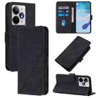 For Realme Neo7 Turbo 5G Crossbody 3D Embossed Flip Leather Phone Case(Black) - 1