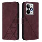 For Realme Neo7 Turbo 5G Crossbody 3D Embossed Flip Leather Phone Case(Wine Red) - 2