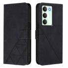 For Realme V70 5G / C75 5G Crossbody 3D Embossed Flip Leather Phone Case(Black) - 2
