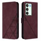 For Realme V70 5G / C75 5G Crossbody 3D Embossed Flip Leather Phone Case(Wine Red) - 2
