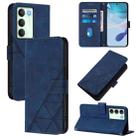 For Realme V70 5G / C75 5G Crossbody 3D Embossed Flip Leather Phone Case(Blue) - 1