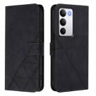 For Realme C71 4G Global Crossbody 3D Embossed Flip Leather Phone Case(Black) - 2