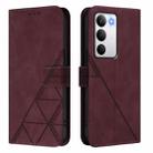 For Realme C71 4G Global Crossbody 3D Embossed Flip Leather Phone Case(Wine Red) - 2