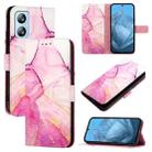 For Blackview A52 PT003 Marble Pattern Flip Leather Phone Case(Pink Purple Gold) - 1